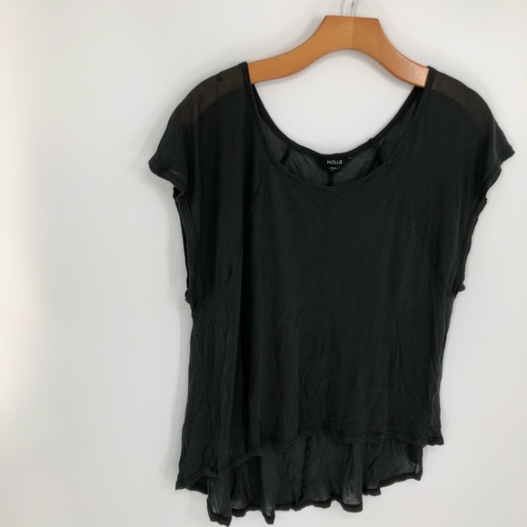 Nollie Charcoal Hi-Lo Lightweight Flowy Sheer Top - Picture 5 of 9